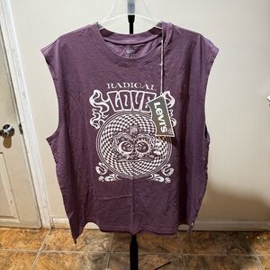 Levi's Unisex Pride LGBTLiberation Radical Love Sleeveless Shirt Purple Sz Large